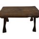 Vintage brutalist side table minimalistic design in dark wood