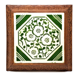 Old wood and earthenware longwy green pattern