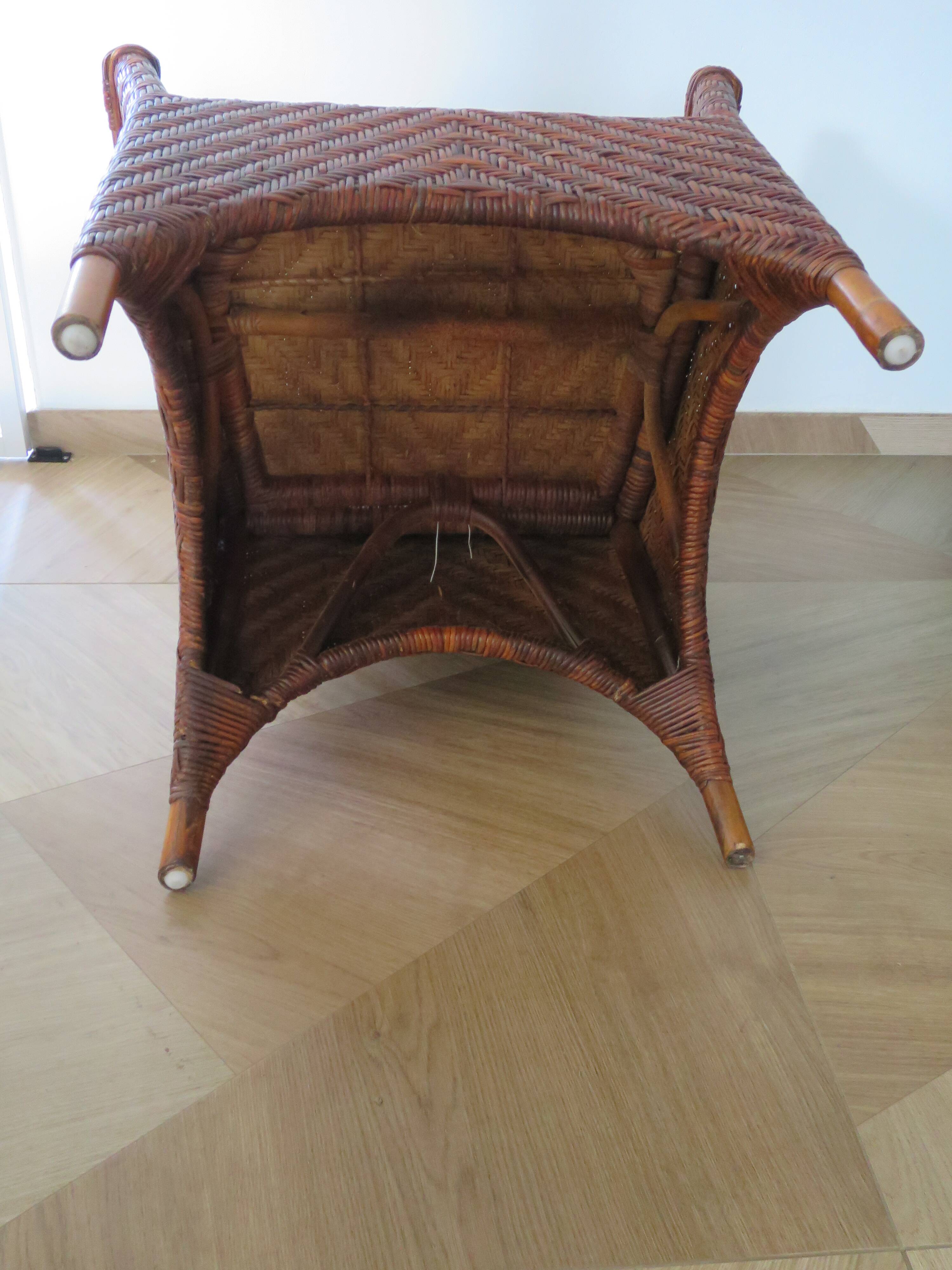 Woven rattan armchair, 1980s