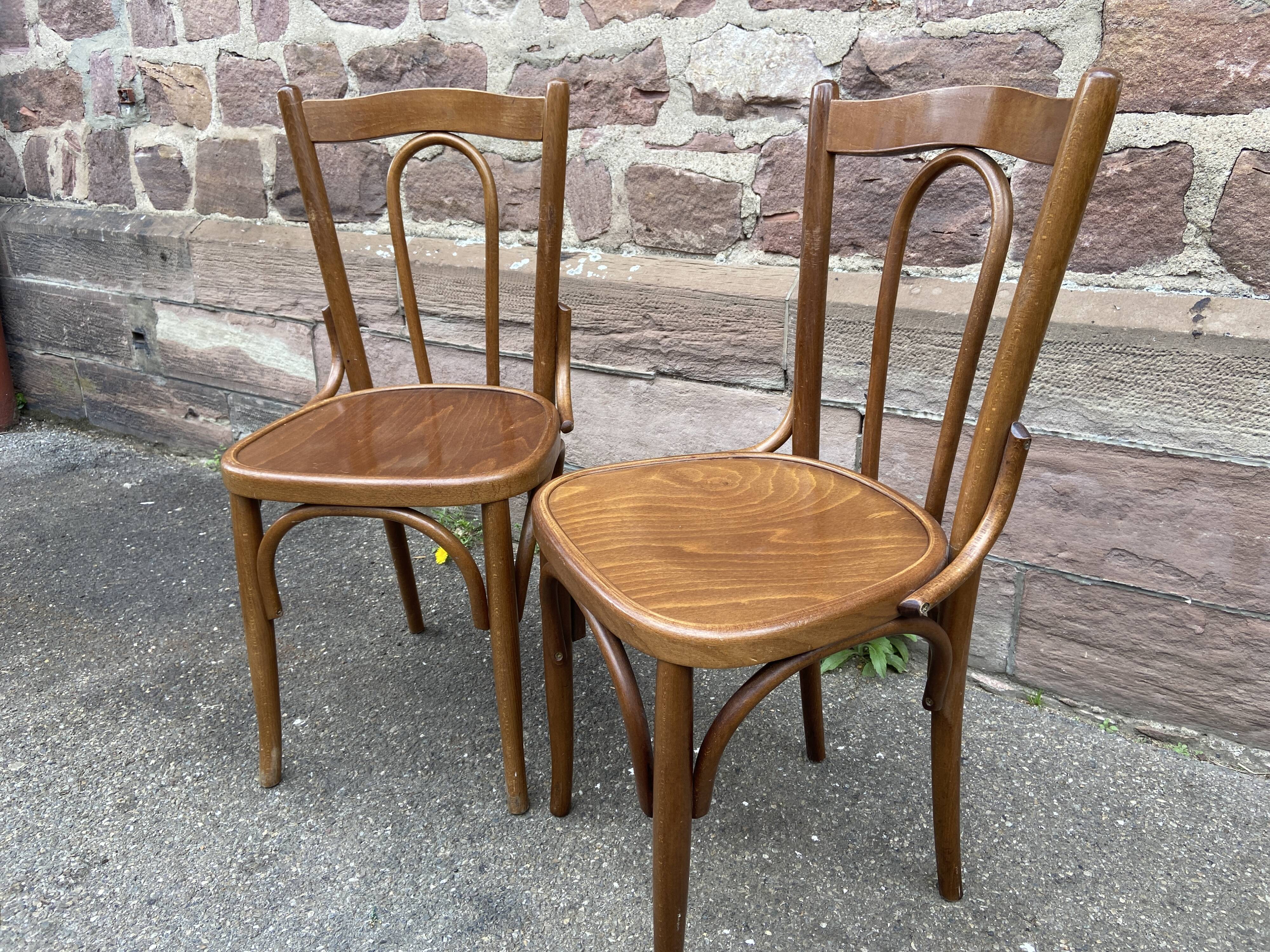 Pair of chairs bistrot bentwood vintage