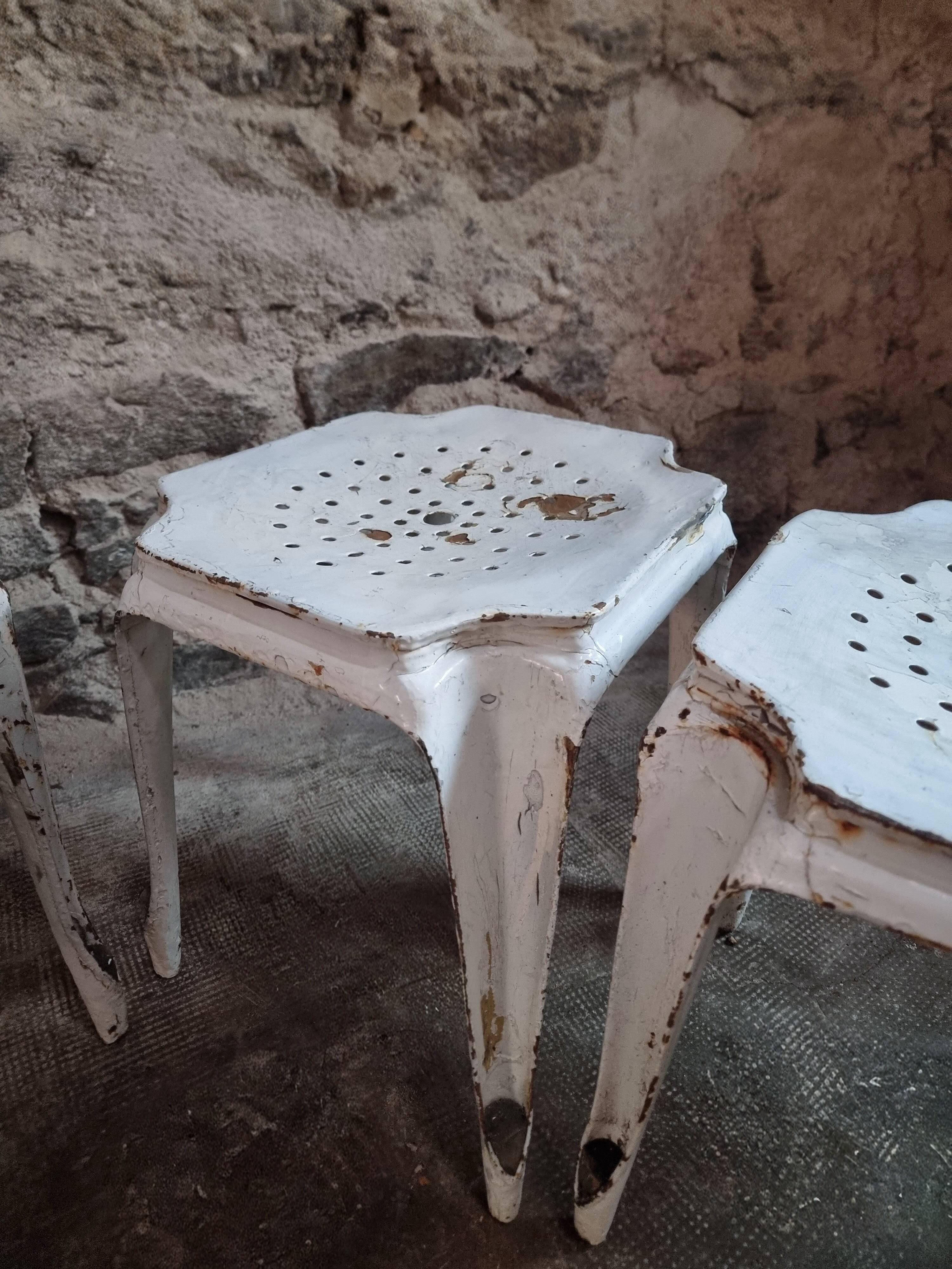 Set of 6 French industrial stools by Multipl’s – 1930s