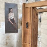 Console service in solid oak, circa 1900.