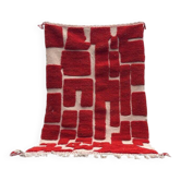 Tapis en laine pure fait main traditionnelle rouge taille 150 x 250 cm