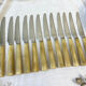 12 vintage knives NOGENT Bakélite imitation ivory