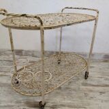Antique wrought iron bar trolley