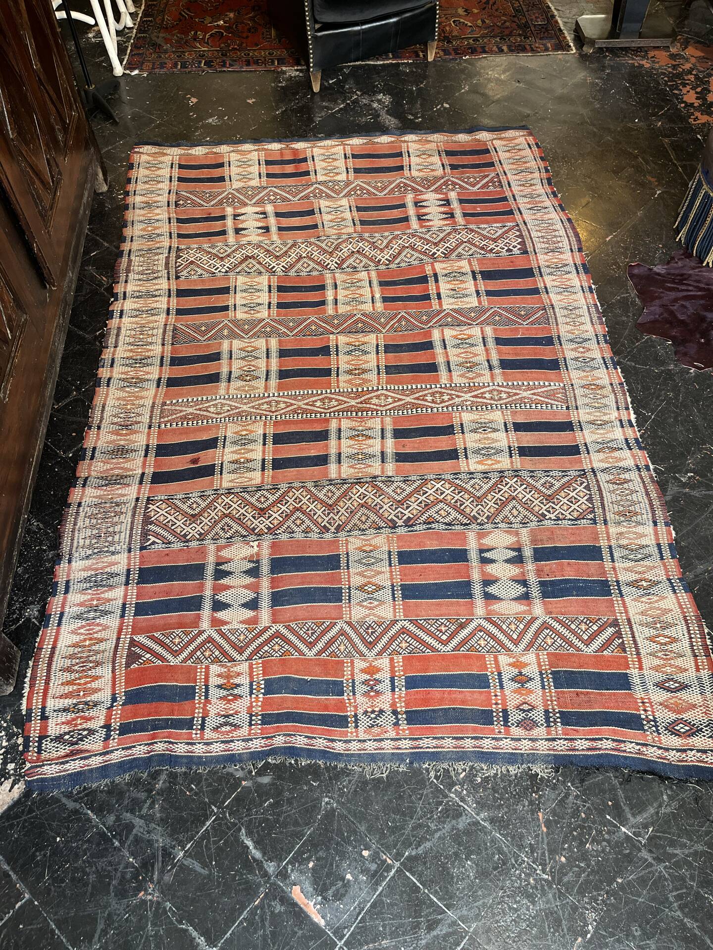 19th-century antique carpet