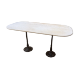 Marble and double base bistro table