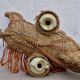 Spanish decorative donkey in raffia carrying two jars - 62 cm high - 1950
