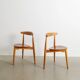 EIGHT WOODEN HANS J WEGNER "HEART / 4103" DINING CHAIRS, 1950s