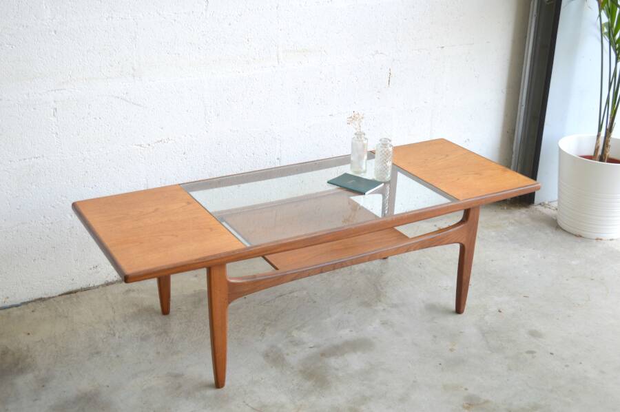 Table basse par G-plan plateau verre 136 cm