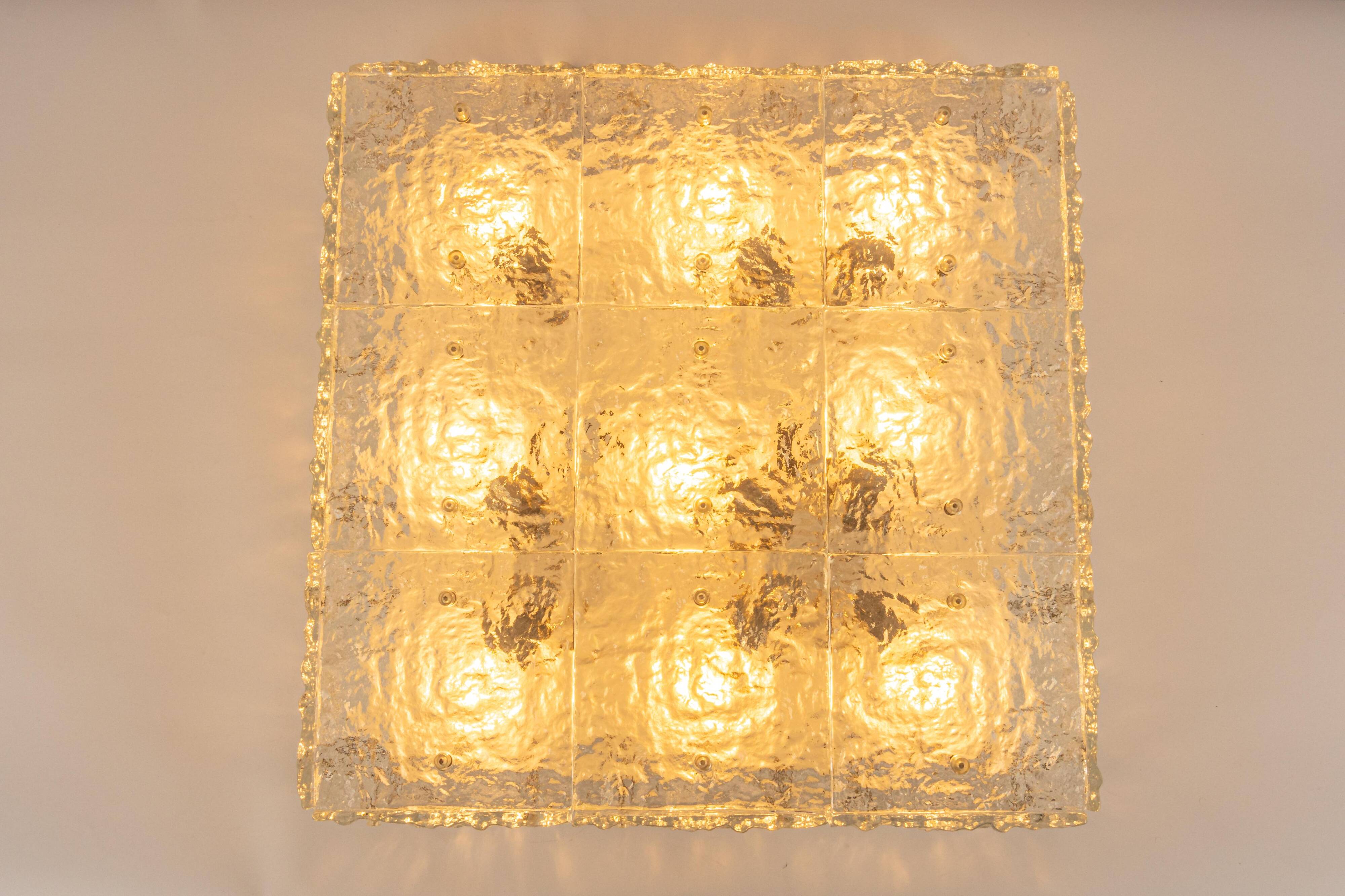 Large Murano glass ceiling light by Kalmar, Austria, 1960s.