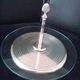 Cheese platter in glass and silver-plated metal Alexandre Gelb