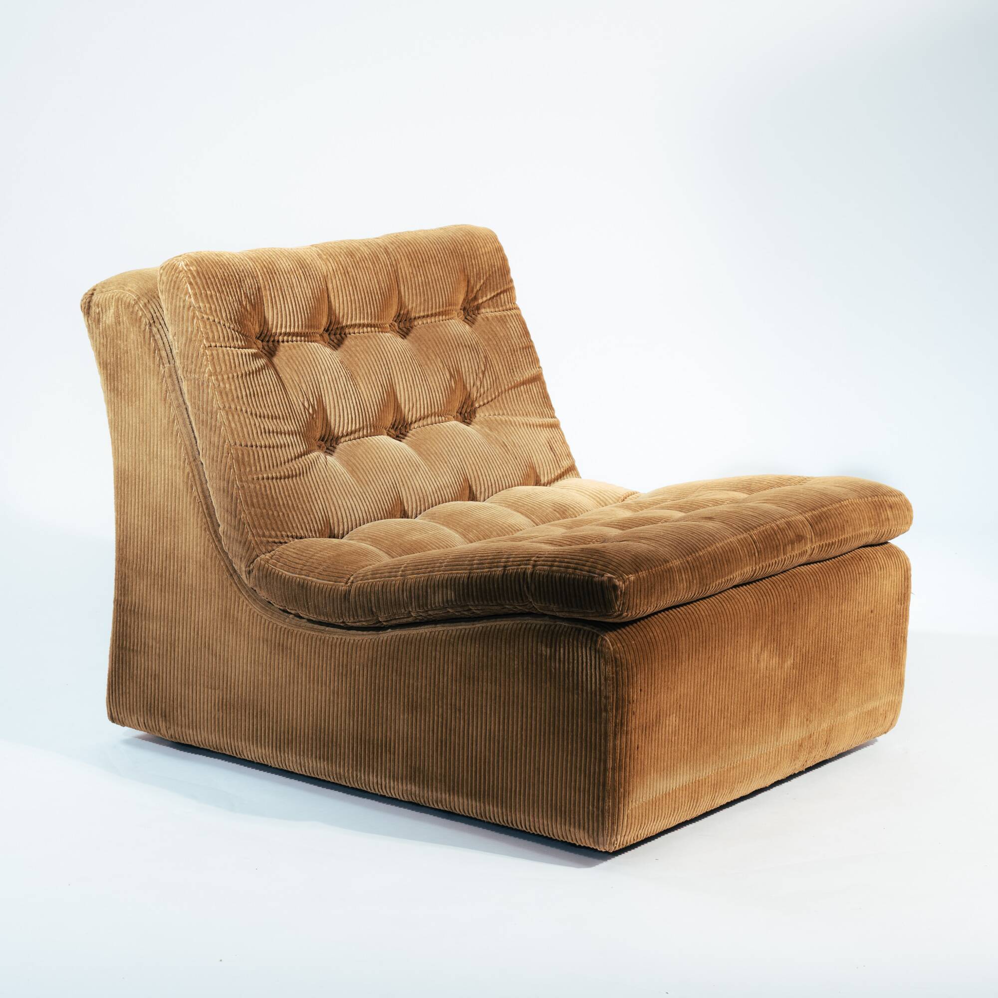 Pair of Modular Armchairs in Brown Corduroy by DUX, Sweden, 1970s
