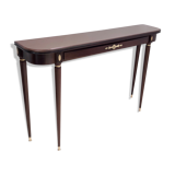 Vintage Ebonized Beech Console Table by Paolo Buffa with Glass Top, Italy