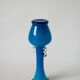 jagged sky blue opaline vase and small handles Design 1960