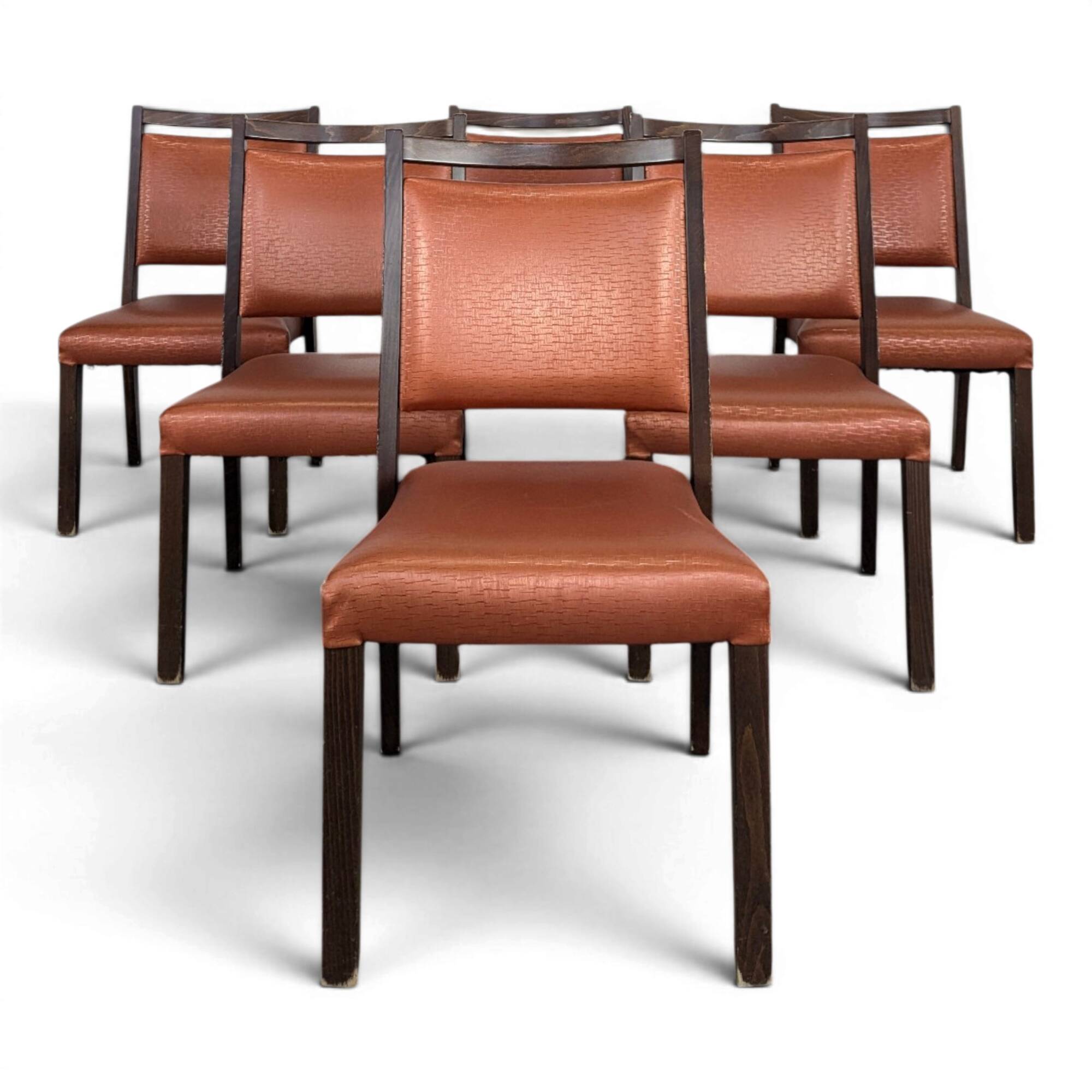 Série de 6 chaises vintage couleur cuivre