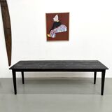 Large 1950s Farm Table in Burnt Wood (Shou Sugi Ban) – L245 cm