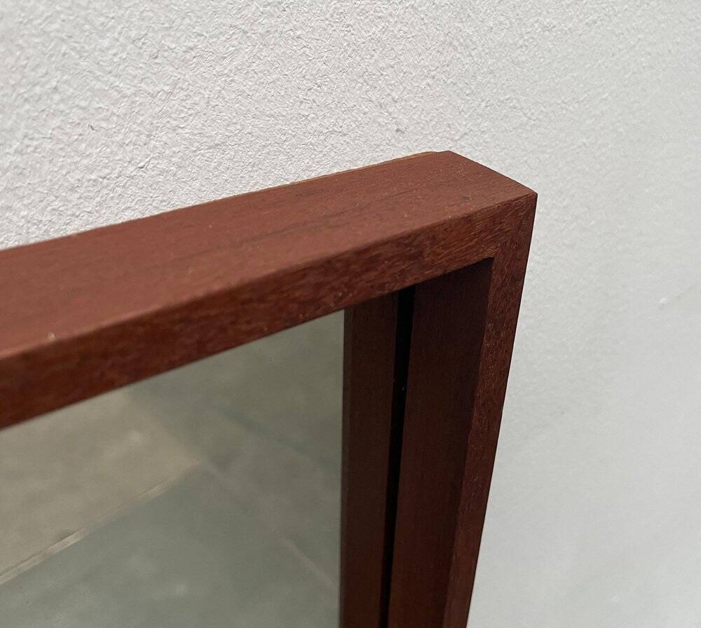 Miroir minimaliste mid-century allemand en teck de Zier-Form, années 1960