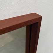 Minimalist mid-century German mirror in teak by Zier-Form, 1960s.
