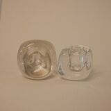 Pair of glass candlesticks