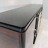 Italian 1940s Art Deco Sideboard in Macassar, Parchment, Attr. Osvaldo Bors