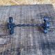 Service Table Table Mat + 8 Antique Black Wrought Iron Knife Holders