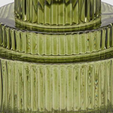Vase en verre strié vert 23cm
