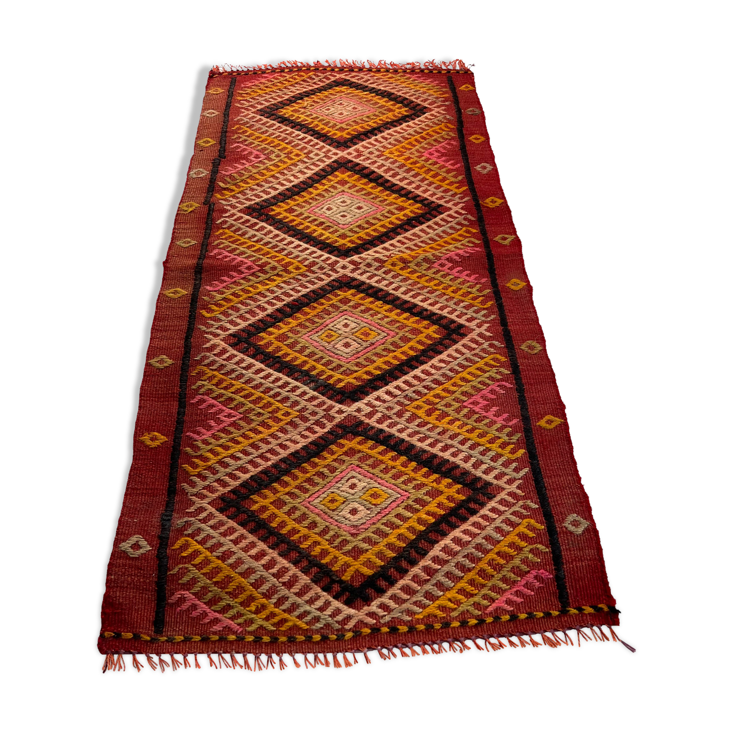 Vintage turkish kilim rug , 95 x 46 cm