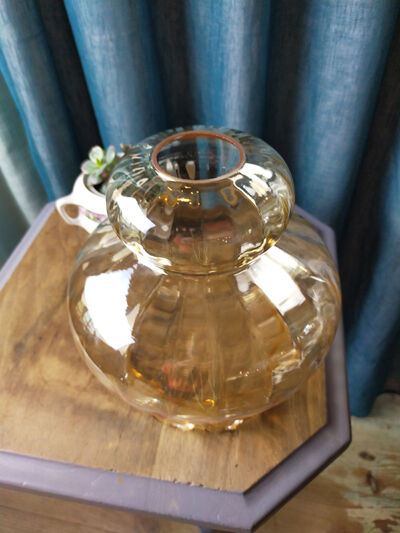 Amber glass lampshade