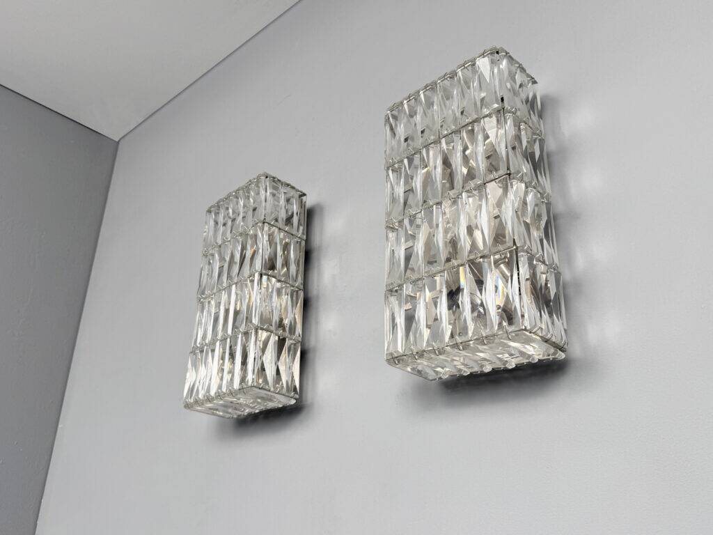 Pair of wall sconces, crystal glass by Bakalowits & Söhne, Austria, 1960s