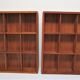 Two wall shelves with vintage solid wood compartments 80s