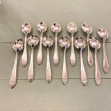 Series of 12 Art Deco table spoons in silver metal