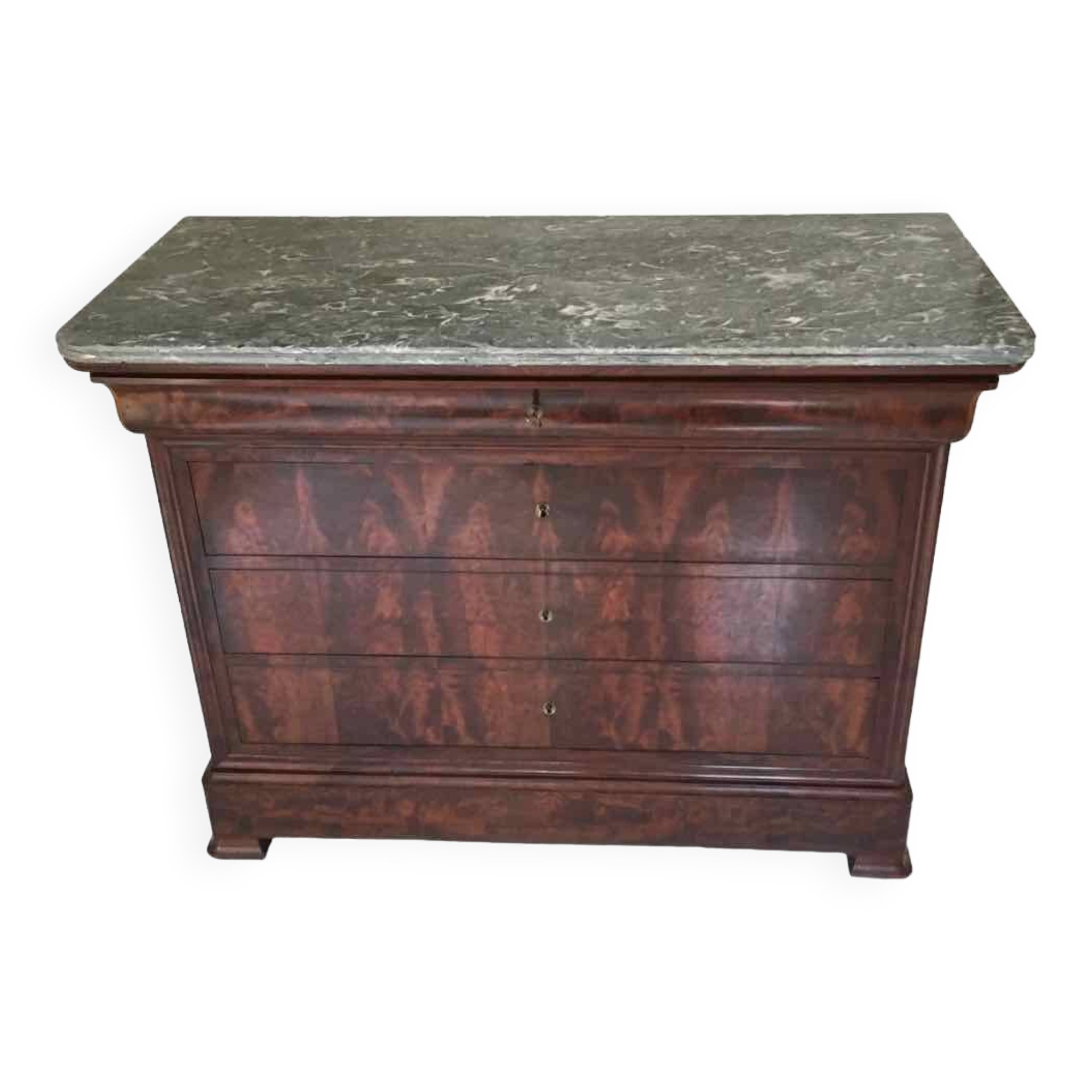 Commode XIXe Louis Philippe marbre sainte anne et noyer