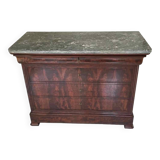 Commode XIXe Louis Philippe marbre sainte anne et noyer