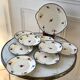 Cake consisting of a cake dish and 8 dessert plates Digoin Sarreguemi