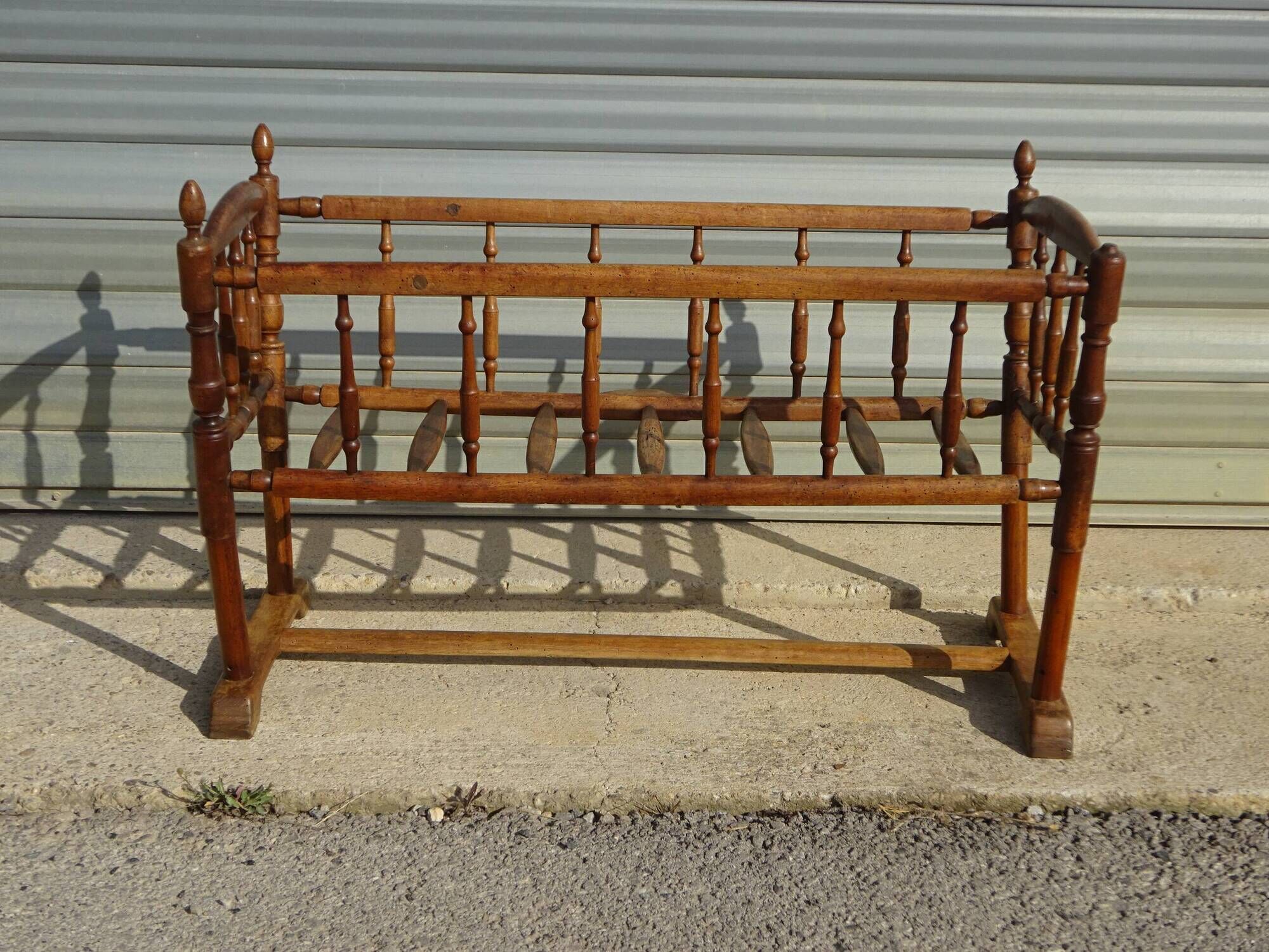 Antique solid walnut cradle