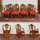Set of 12 English Regency style beech armchairs from the 1970s.