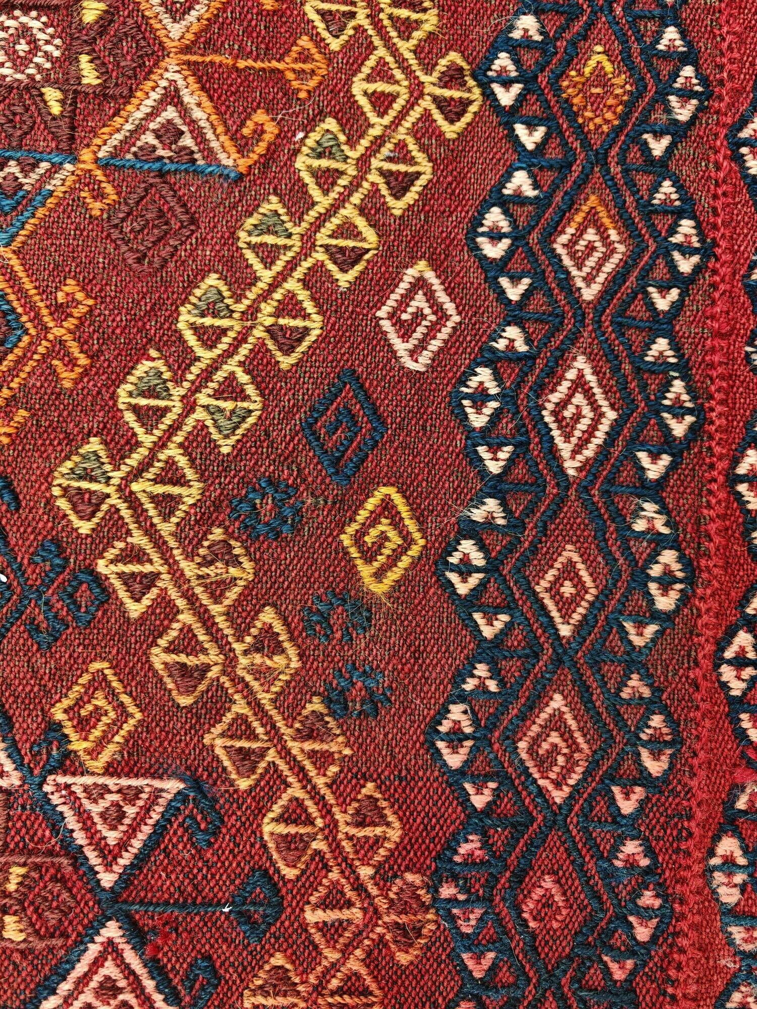Antique Cicim or Jijim handwoven Kilim from Anatolia, 1920s
