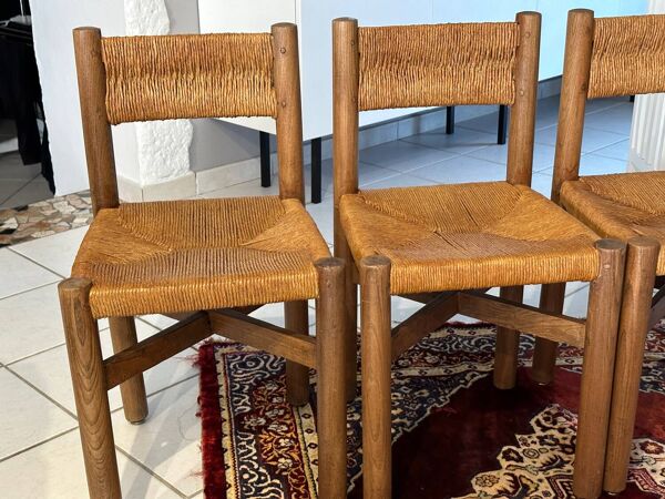 Suite de 4 chaises  Méribel par Charlotte Perriand 1950