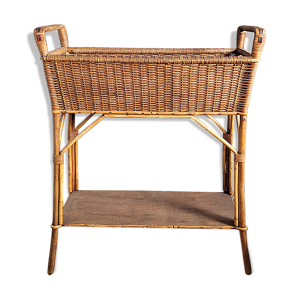 Jardinière porte plante rotin