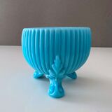 Pot de fleurs Art Déco, jardinière en verre turquoise