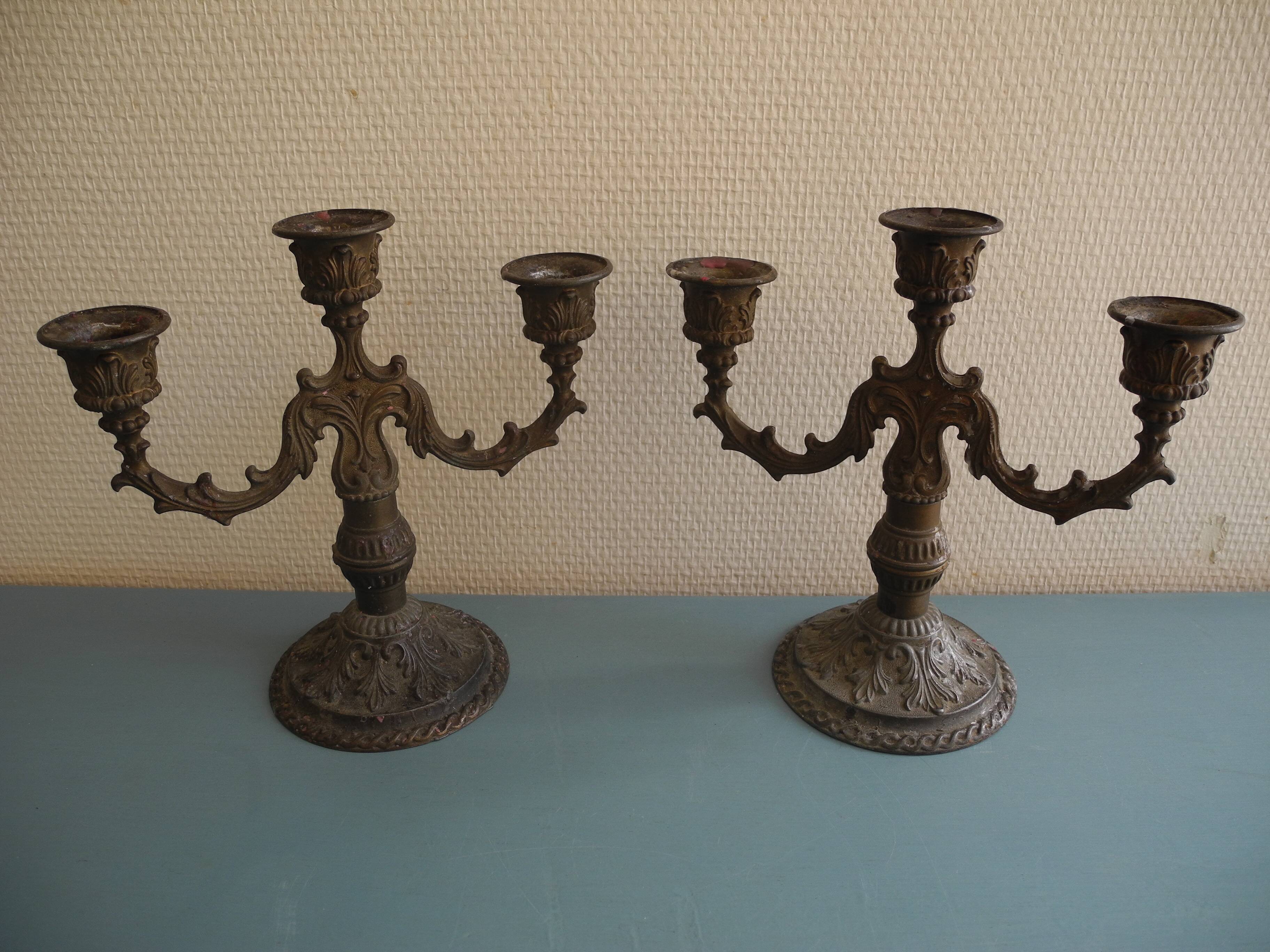 Pair of candlesticks gada vintage deco candlesticks