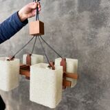 Scandinavian teak pendant chandelier
