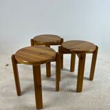 Mid-century stool trio, 1970