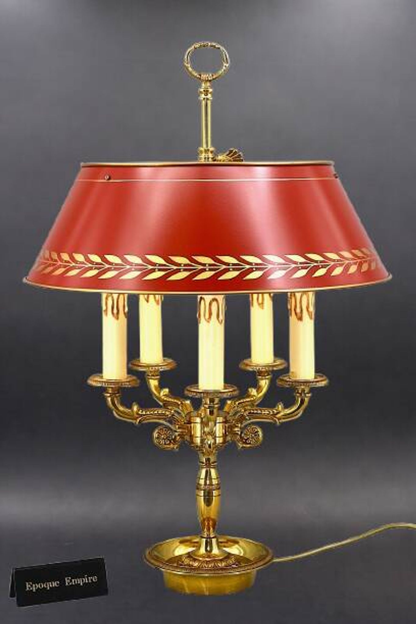 Lampe Bouillotte en Bronze Massif de Style Empire Cinq Lumières * Lucien Ga