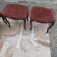 Pair of armchairs with Louis Philippe style footrests in walnut