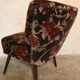 Vintage cocktail armchair 1960 feet compass and fabric flowers