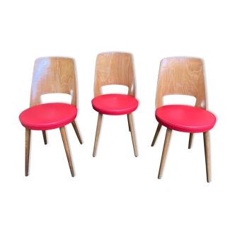 Suite de trois chaises de bistrot Baumann « Mondor »