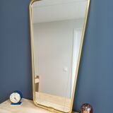 Asymmetrical vintage brass mirror45x81cm
