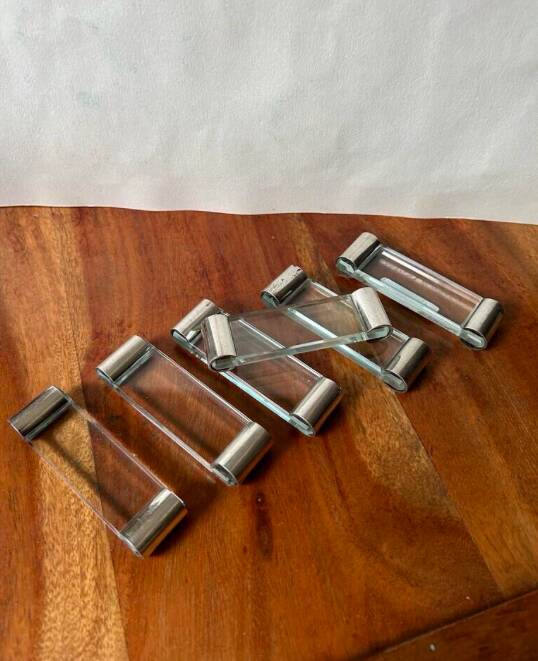 6 Crystal / Silver Metal Knife Holders - DLG Adnet